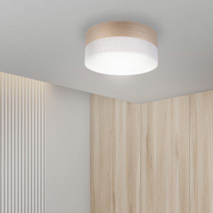 LED Mennyezeti lámpa SIRJA WOOD LED/20W/230V átm. 35 cm fehér/tölgy