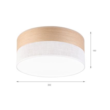 LED Mennyezeti lámpa SIRJA WOOD LED/20W/230V átm. 35 cm fehér/tölgy