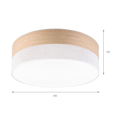 LED Mennyezeti lámpa SIRJA WOOD LED/36W/230V átm. 45 cm fehér/tölgy