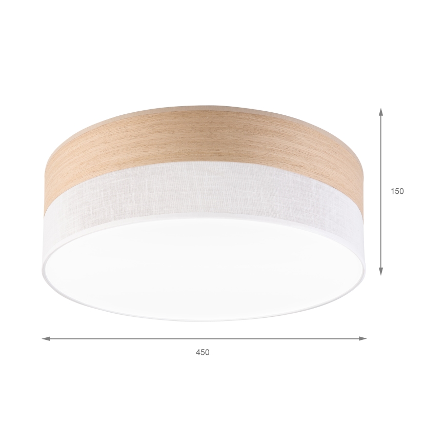LED Mennyezeti lámpa SIRJA WOOD LED/36W/230V átm. 45 cm fehér/tölgy