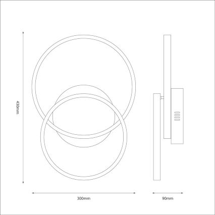 LED mennyezeti lámpa TITANO LED/12W/230V fekete