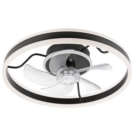 LED Dimmeres mennyezeti lámpa ventilátorral APOLLO LED/38W/230V fekete + távirányító