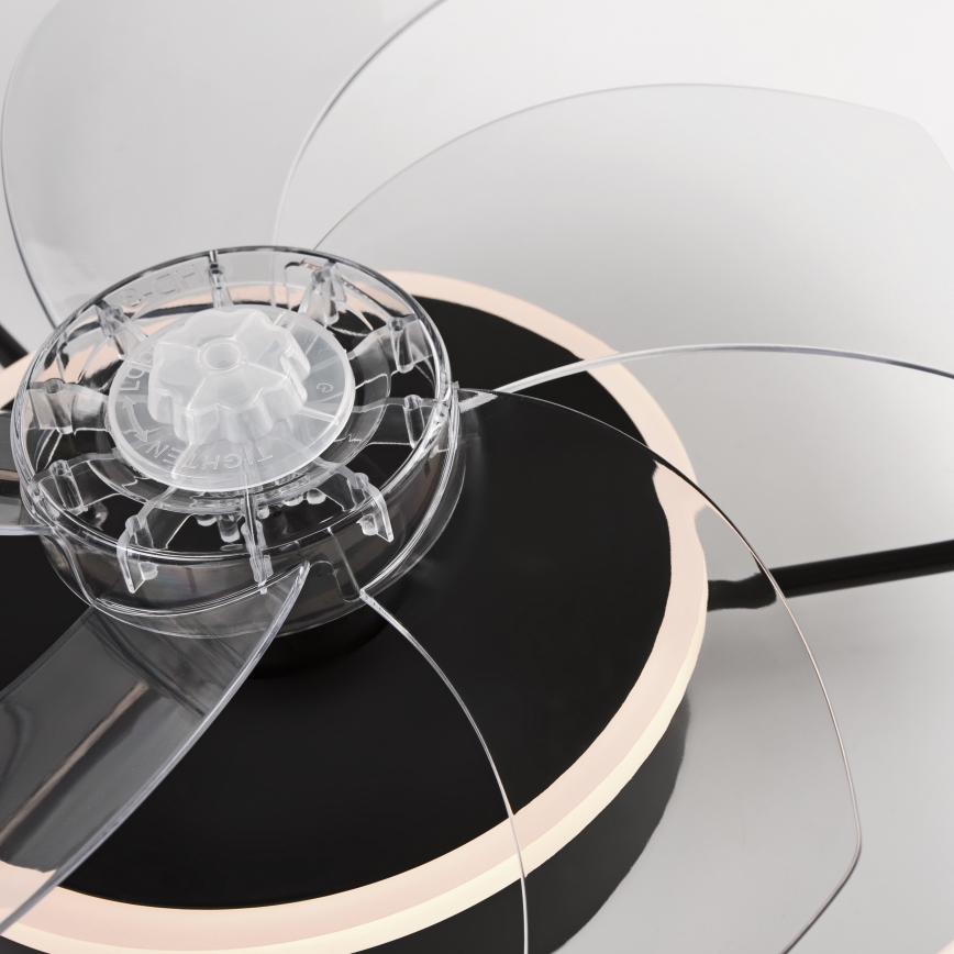 LED Dimmelhető mennyezeti lámpa ventilátorral FARGO LED/37W/230V fekete + távirányítás