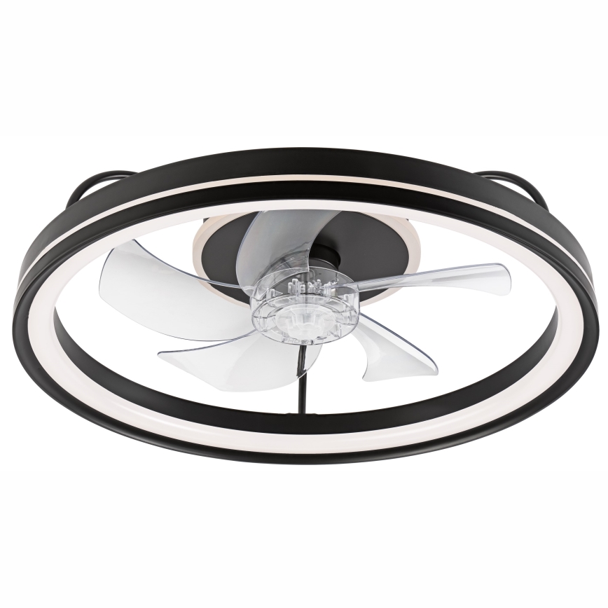 LED Dimmelhető mennyezeti lámpa ventilátorral FARGO LED/37W/230V fekete + távirányítás