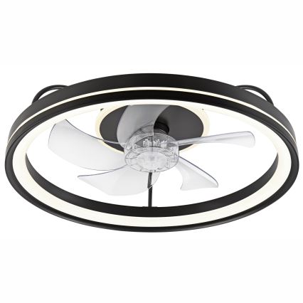 LED Dimmelhető mennyezeti lámpa ventilátorral FARGO LED/37W/230V fekete + távirányítás