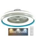 LED Mennyezeti lámpa ventilátorral LED/45W/230V 3000/4000/6500K kék + távirányítás