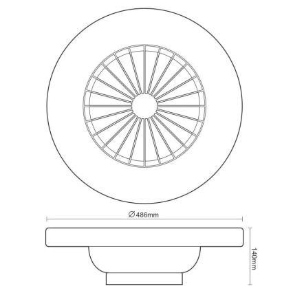 LED Dimmelhető mennyezeti lámpa ventilátorral OPAL LED/48W/230V 3000-6500K + távirányítás