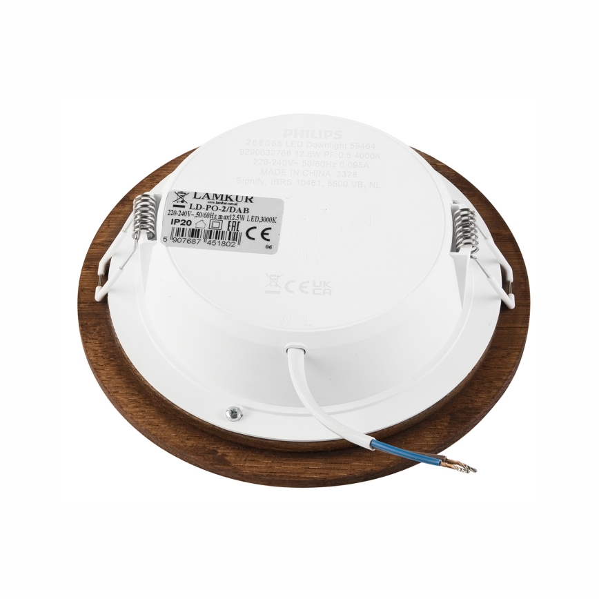 LED beépíthető lámpa WOODY SPOT LED/12,5W/230V 3000K cseresznye ? 16 cm
