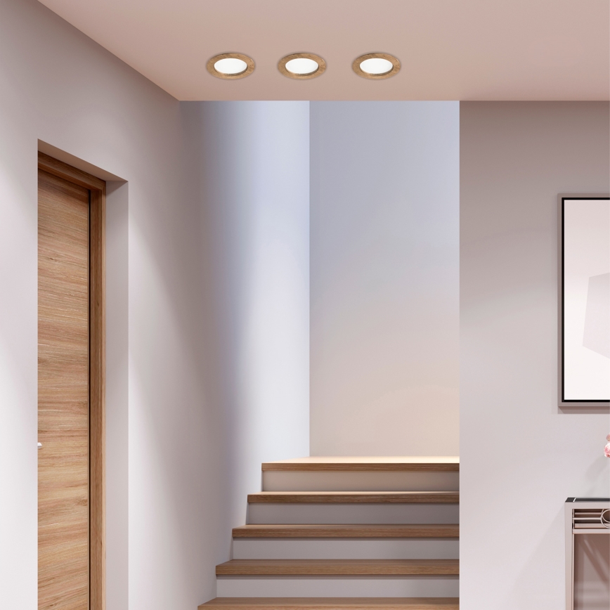 LED beépíthető lámpa WOODY SPOT LED/12,5W/230V 3000K dió ? 16 cm