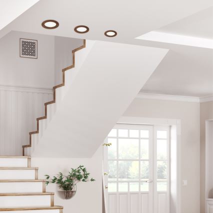 LED beépíthető lámpa WOODY SPOT LED/12,5W/230V 4000K cseresznye ? 16 cm