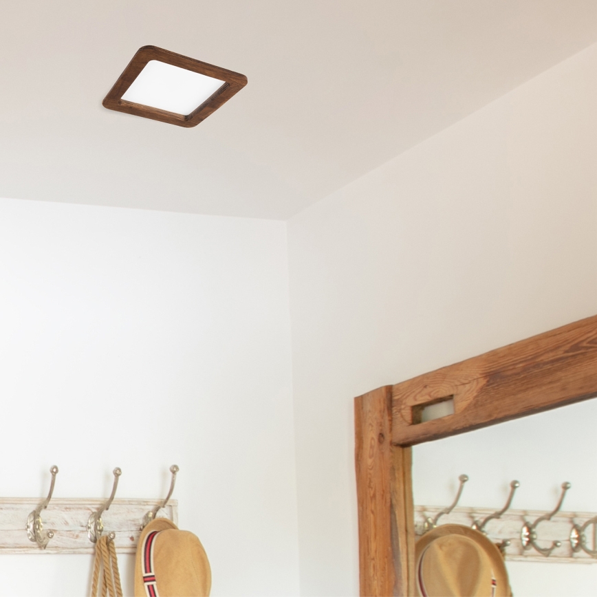 LED beépíthető lámpa WOODY SPOT LED/17W/230V 3000K cseresznye 18,5x18,5 cm