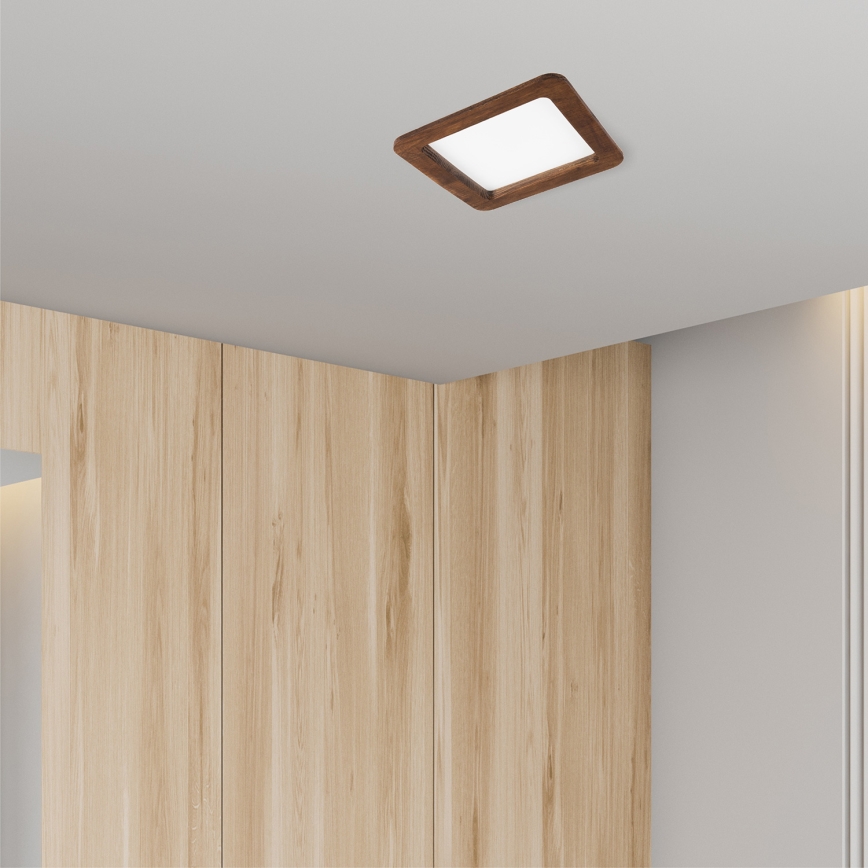 LED beépíthető lámpa WOODY SPOT LED/17W/230V 3000K cseresznye 18,5x18,5 cm