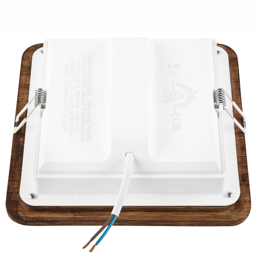 LED beépíthető lámpa WOODY SPOT LED/17W/230V 3000K cseresznye 18,5x18,5 cm