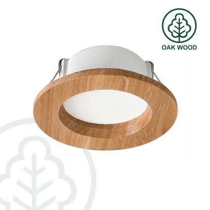 LED beépíthető lámpa WOODY SPOT LED/5,5W/230V 4000K tölgy ? 10 cm