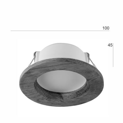 LED beépíthető lámpa WOODY SPOT LED/5,5W/230V 4000K tölgy ? 10 cm