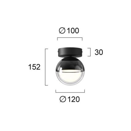 LED mennyezeti lámpa ZIREA LED/7W/230V átm. 12 cm fekete
