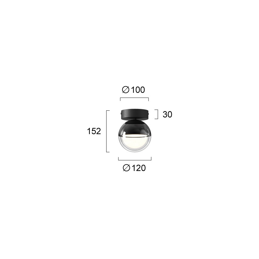 LED mennyezeti lámpa ZIREA LED/7W/230V átm. 12 cm fekete
