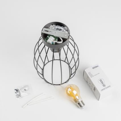 LED mennyezeti lámpatest 1xE27/6,5W/230V fekete
