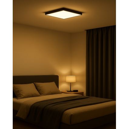 LED mennyezeti lámpatest, 32 W, 230 V, 3000/4000/6500 K, 40x40 cm, fekete