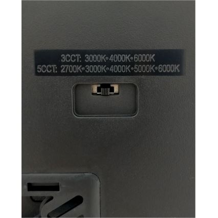 LED mennyezeti lámpatest, 32 W, 230 V, 3000/4000/6500 K, 40x40 cm, fekete