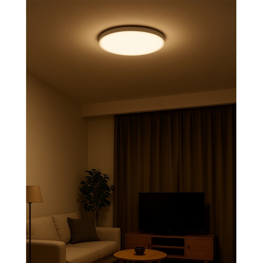 LED mennyezeti lámpatest, 32 W, 230 V, 3000/4000/6500 K, Ø 40 cm, fehér