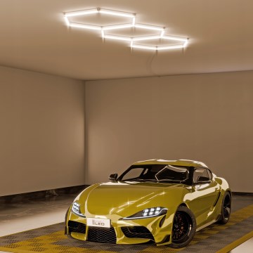 LED mennyezeti lámpatest HEXAGON LED/128W/85-265V 4000K 248x97 cm CRI 90 IP54 fehér