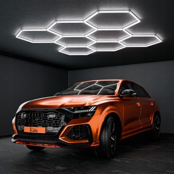 LED Mennyezeti lámpatest HEXAGON LED/280W/85-265V 6500K 313x298 cm CRI 90 IP54 fehér