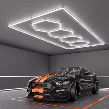 LED mennyezeti lámpatest HEXAGON LED/426W/85-265V 6500K 484x243 cm CRI 90 IP44 fehér
