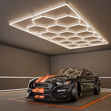 LED mennyezeti lámpatest HEXAGON LED/696W/85-265V 4000K 484x243 cm CRI 90 IP54 fehér