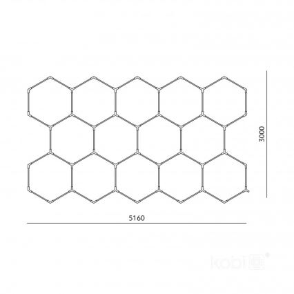 LED mennyezeti lámpatest HEXLINE LED/513W/230V 6500K 300x516 cm fehér