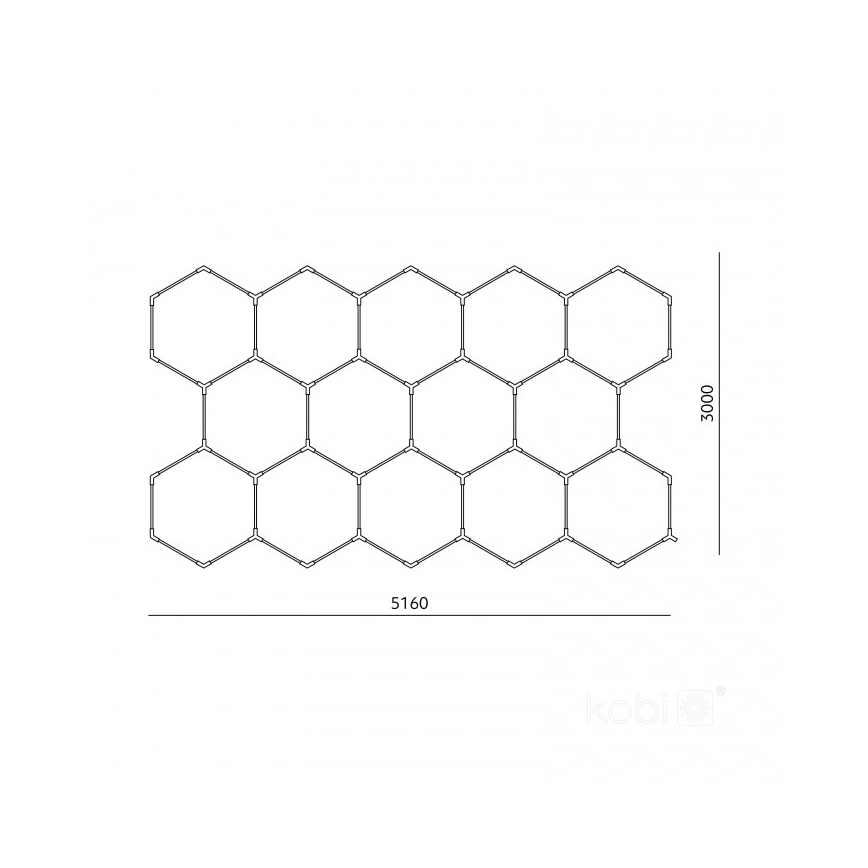 LED mennyezeti lámpatest HEXLINE LED/513W/230V 6500K 300x516 cm fehér
