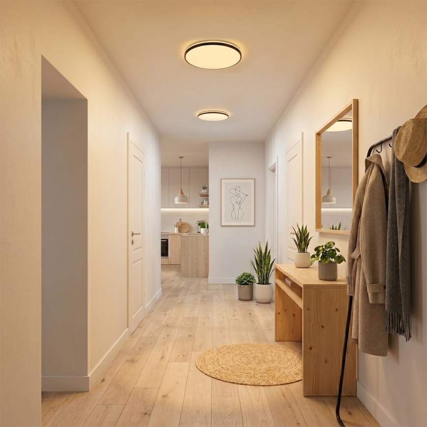 LED mennyezeti lámpatest HUGO LED/12/18/24W/230V 3000/4000/6500K átm. 30 cm IP54 fekete