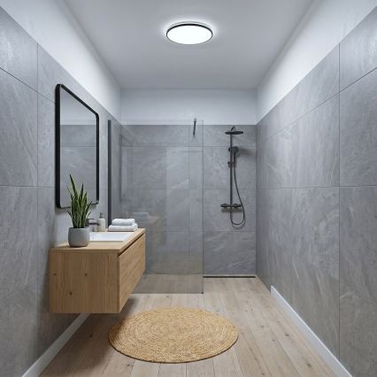 LED mennyezeti lámpatest HUGO LED/12/18/24W/230V 3000/4000/6500K átm. 30 cm IP54 fekete
