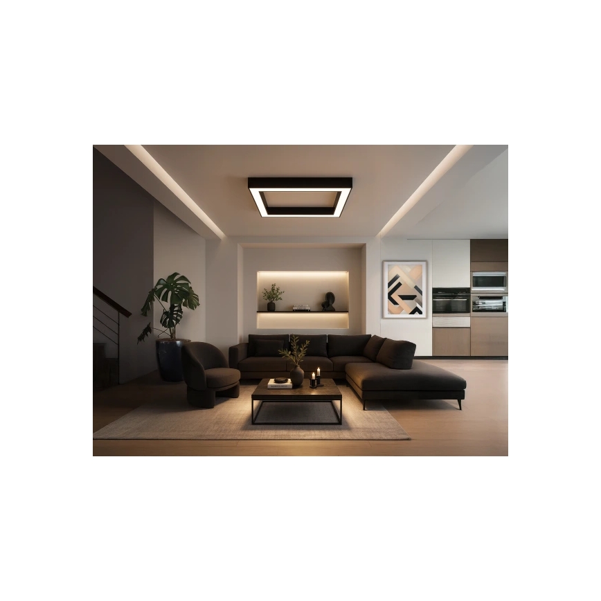 LED mennyezeti lámpatest LED/130W/230V 3000/4000/6500K 100x100 cm fekete