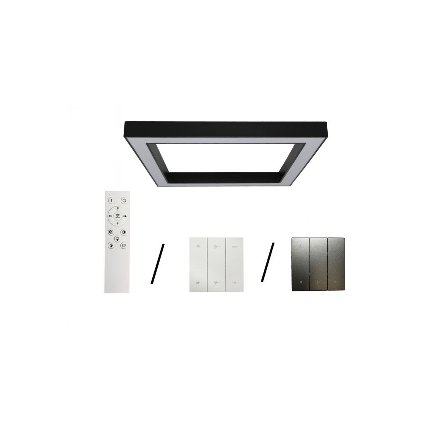 LED mennyezeti lámpatest LED/130W/230V 3000/4000/6500K 100x100 cm fekete