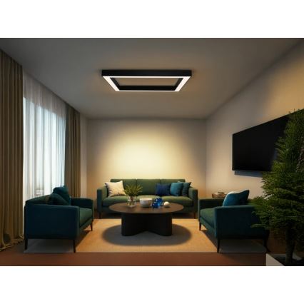 LED mennyezeti lámpatest LED/150W/230V 3000/4000/6500K 120x120 cm fekete