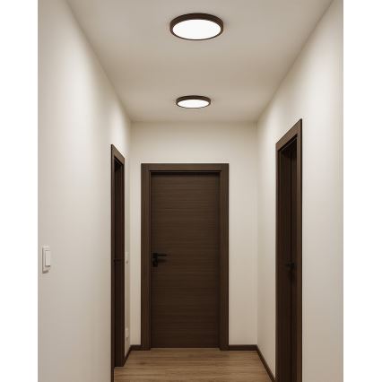 LED mennyezeti lámpatest LED/18W/230V 3000/4000/6500K átm. 23 cm barna