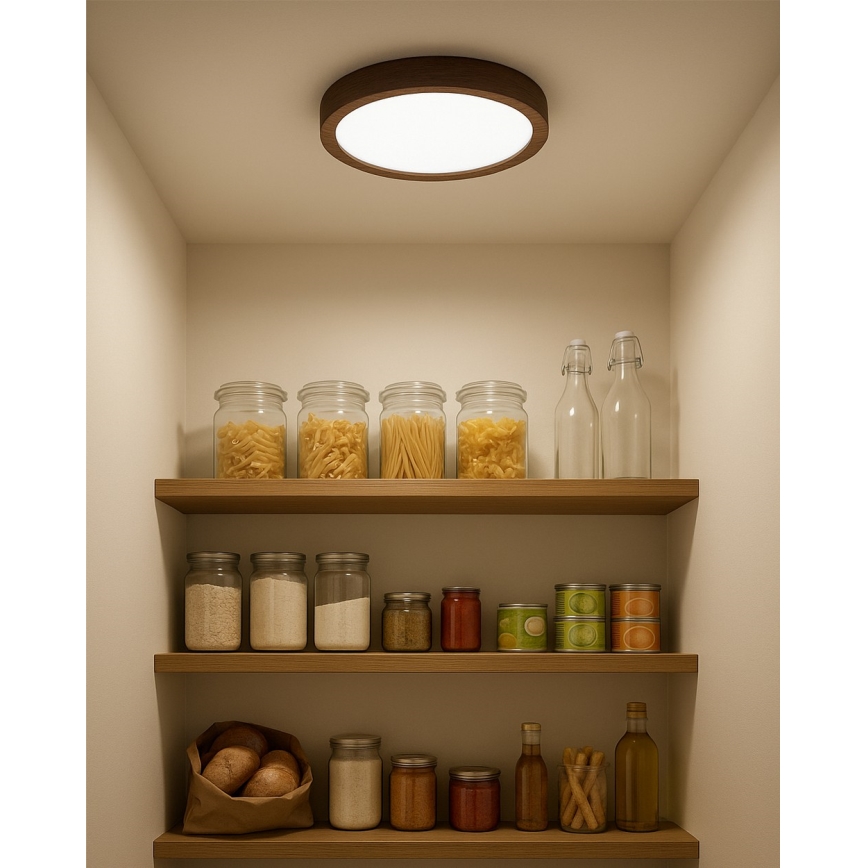 LED mennyezeti lámpatest LED/18W/230V 3000/4000/6500K átm. 23 cm barna