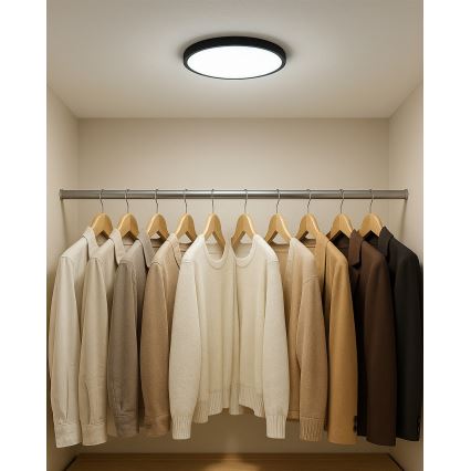 LED mennyezeti lámpatest LED/18W/230V 3000/4000/6500K átm. 23 cm fekete