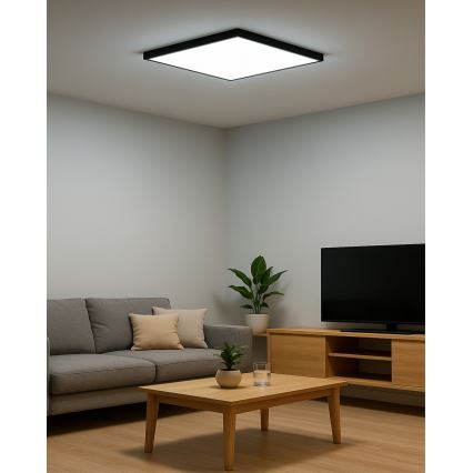 LED mennyezeti lámpatest LED/24W/230V 3000/4000/6500K 30x30 cm fekete