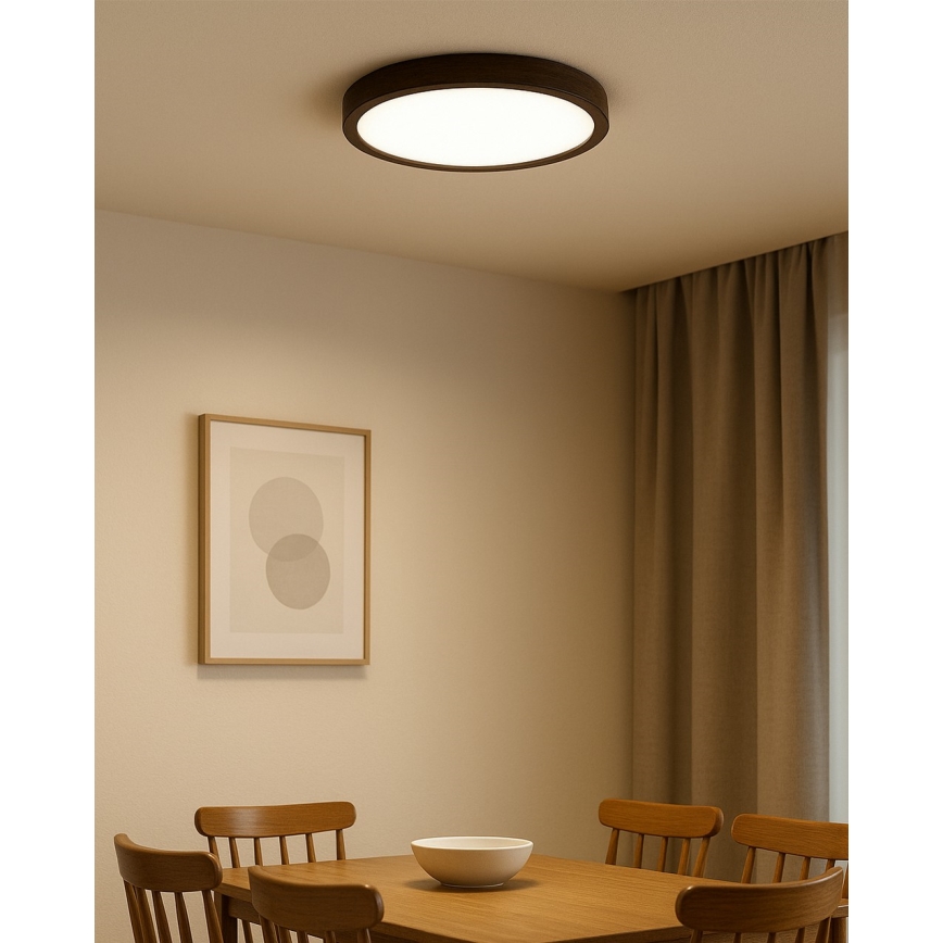 LED mennyezeti lámpatest LED/24W/230V 3000/4000/6500K átm. 30 cm barna