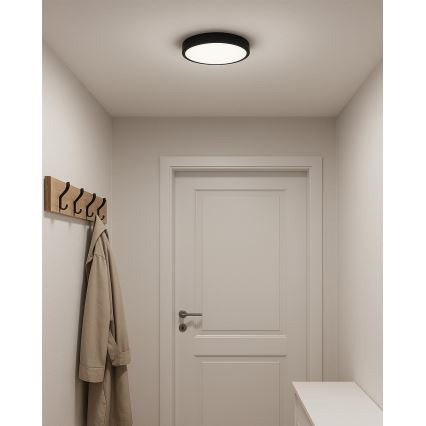 LED mennyezeti lámpatest LED/24W/230V 3000/4000/6500K átm. 30 cm fekete