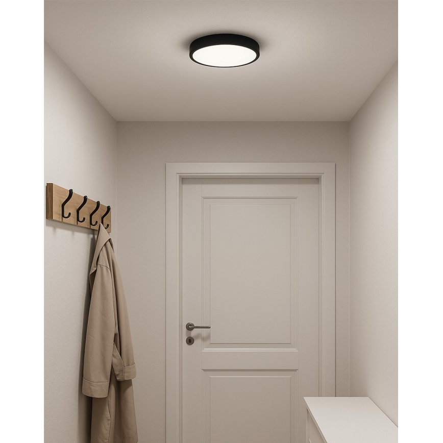 LED mennyezeti lámpatest LED/24W/230V 3000/4000/6500K átm. 30 cm fekete