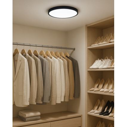 LED mennyezeti lámpatest LED/24W/230V 3000/4000/6500K átm. 30 cm fekete