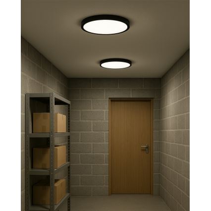 LED mennyezeti lámpatest LED/24W/230V 3000/4000/6500K átm. 30 cm fekete