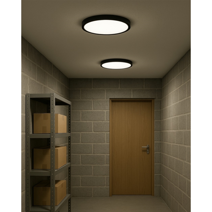 LED mennyezeti lámpatest LED/24W/230V 3000/4000/6500K átm. 30 cm fekete
