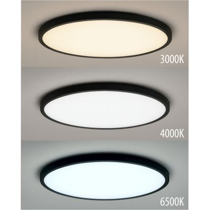 LED mennyezeti lámpatest LED/24W/230V 3000/4000/6500K átm. 30 cm fekete
