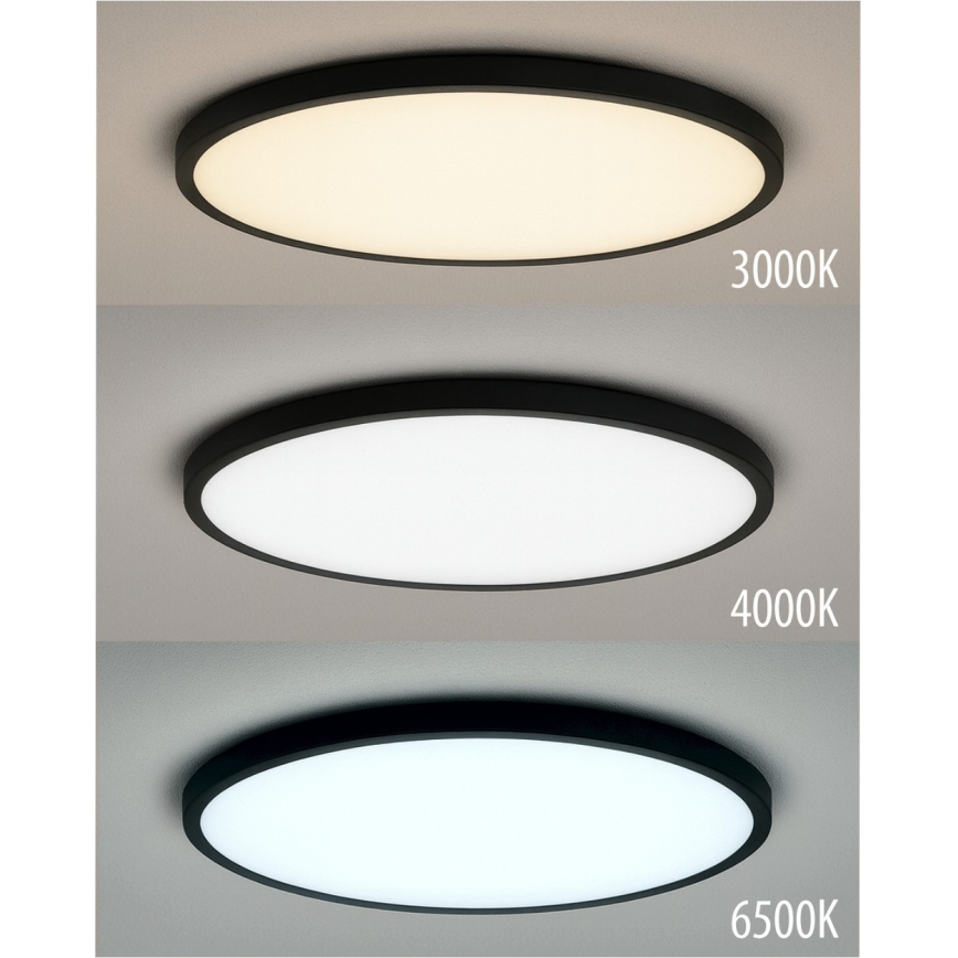 LED mennyezeti lámpatest LED/24W/230V 3000/4000/6500K átm. 30 cm fekete