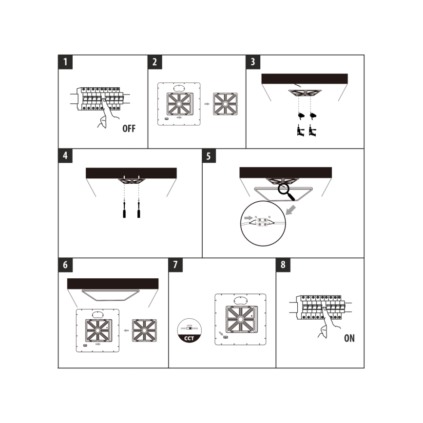 LED mennyezeti lámpatest LED/32W/230V 3000/4000/6500K 40x40 cm fehér