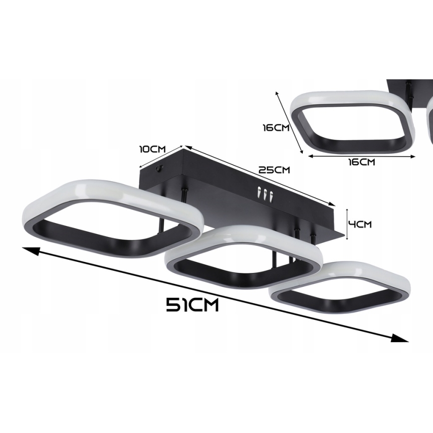 LED mennyezeti lámpatest LED/33W/230V fekete